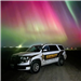 The Northern Lights over a Polk County cruiser.