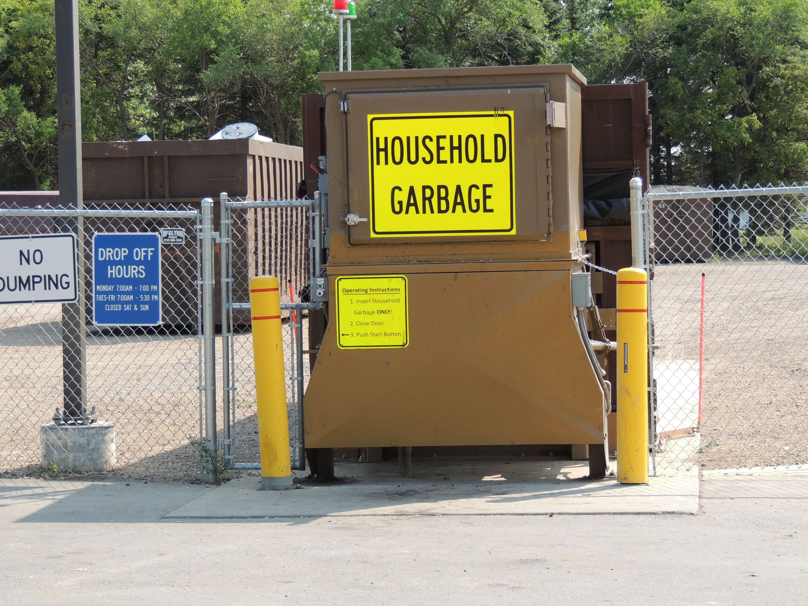 Household Garbage Drop-Off Compactor - Available 24/7